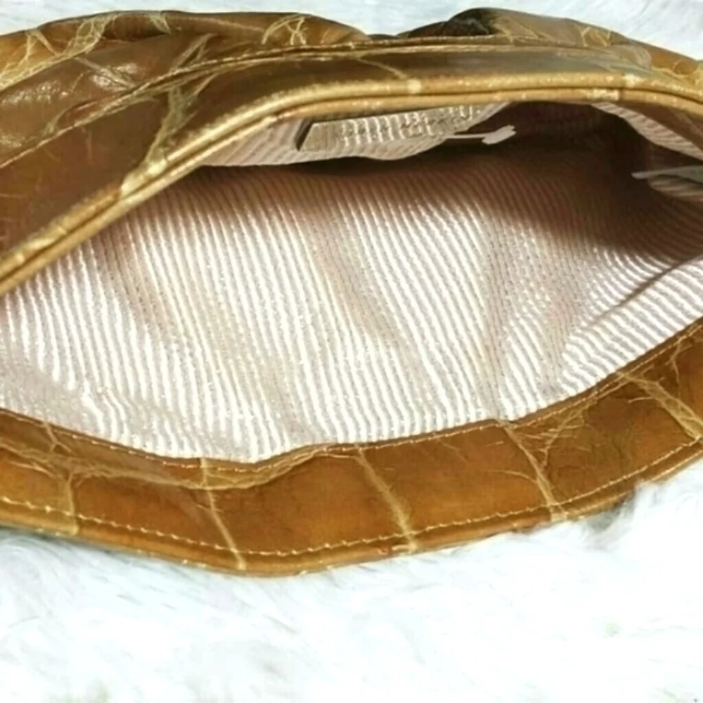 Lauren Merkin Croc Leather Clutch Bag